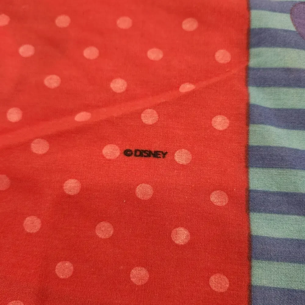 Vtg Disney Mickey Mouse & Pluto Double Sided Color Block Standard Pillow Case